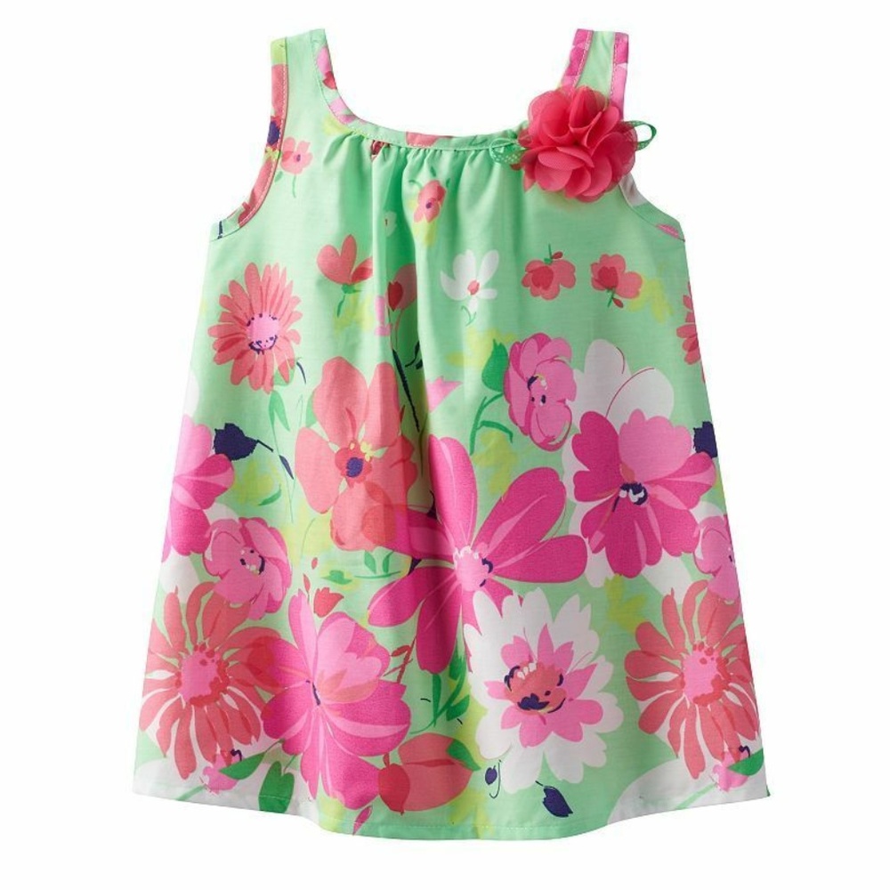 Sophie Rose Tropical Summer Dress with Flower